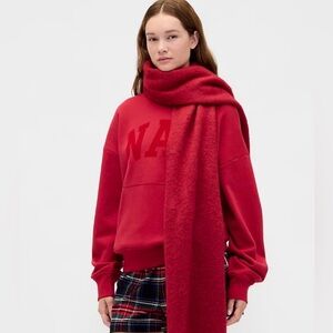 NWT Gap Brushed Fringe Scarf. Color: Sled Red